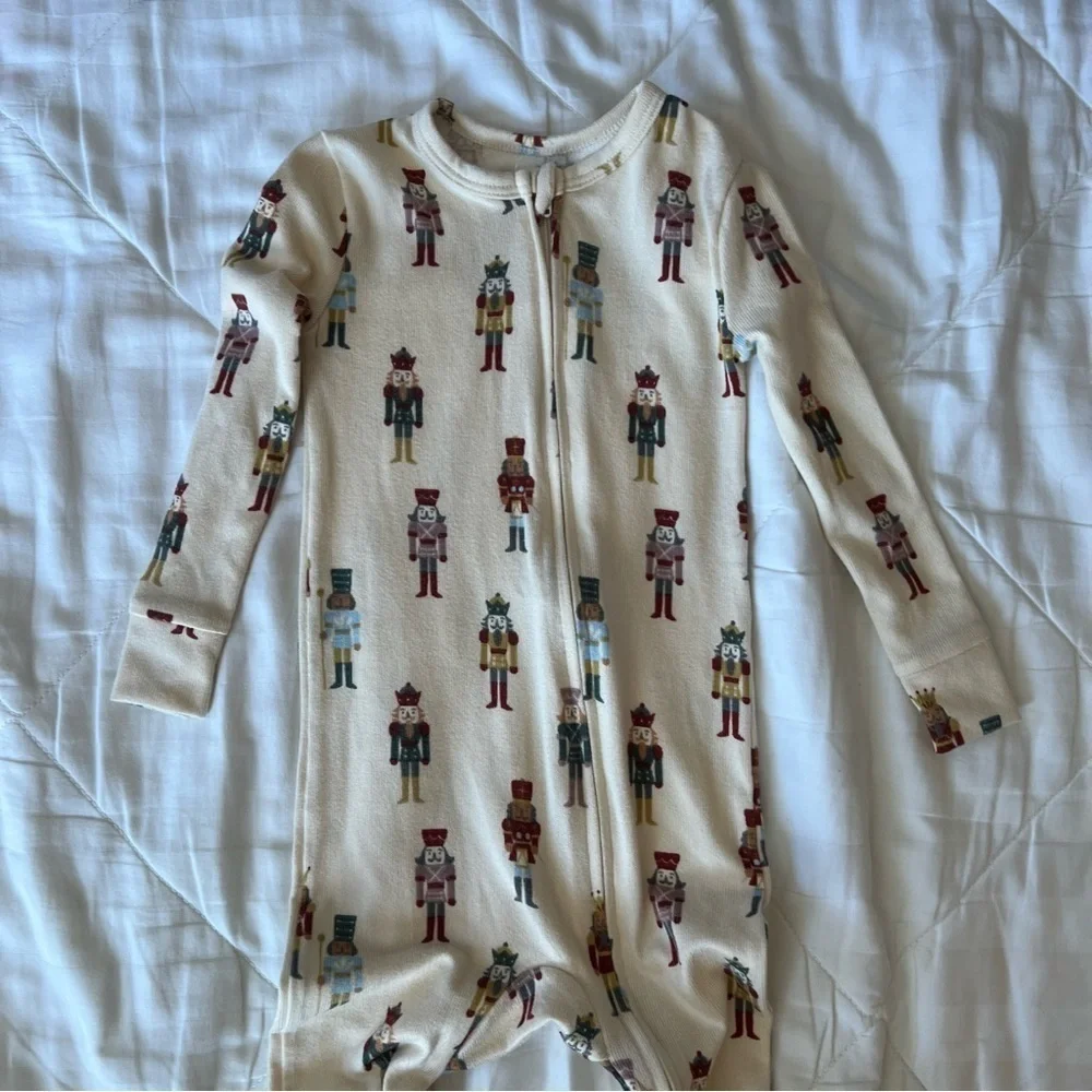 Set of Two Little Co by Lauren Conrad Holiday Zip Up Footie Pajama Size 18 Month